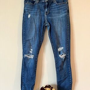 Levi's Blue Skinny Jeans with Distressed Details